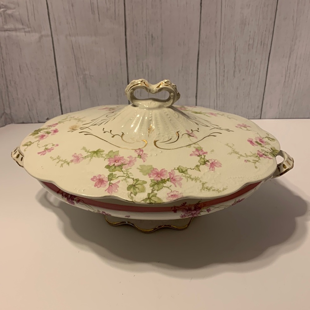 Covered serving dish.
